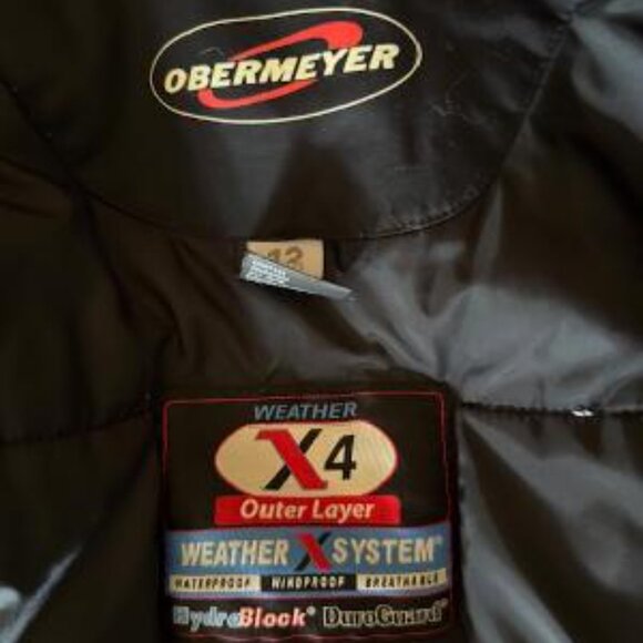 Women’s Vtg Sz 12 Vintage OBERMEYER HYDRO BLOCK GEL Hooded Blue White Ski Jacket - Picture 5 of 6